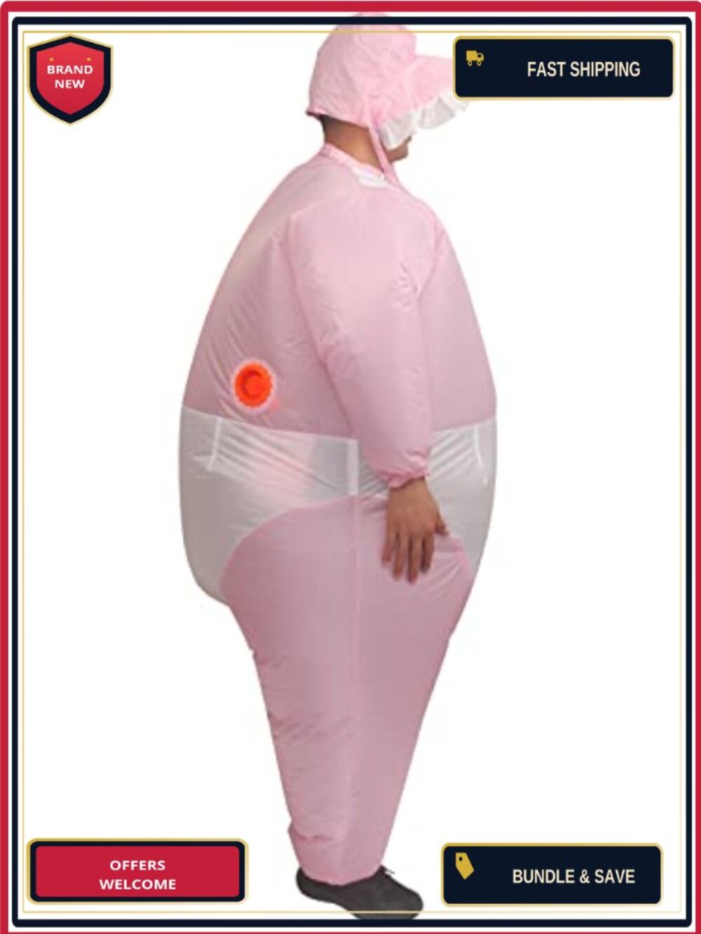 Inflatable Baby Costume Adult Blow Up Suit Gender Reveal - Picture 5 of 5
